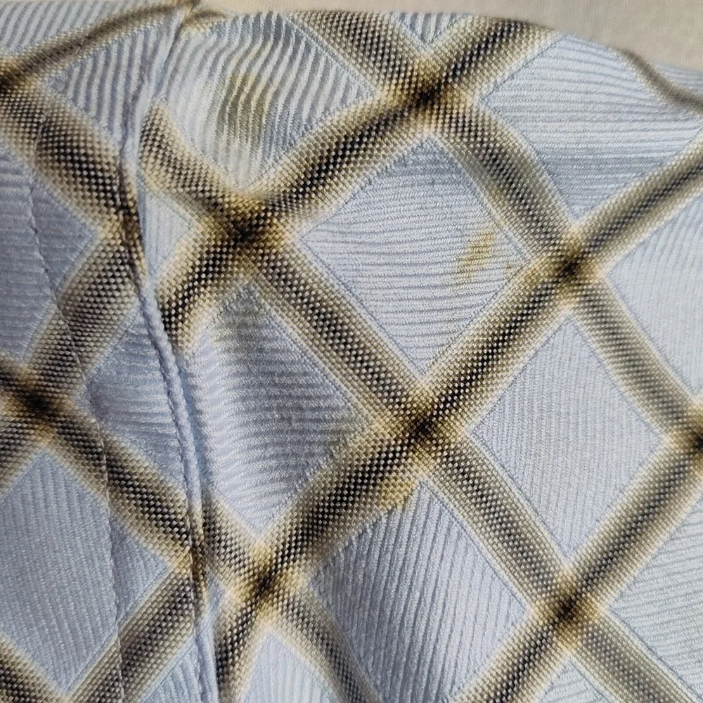 Banana Republic Men Large (16-16.5) Blue Diagonal‎ Check Cotton Button Shirt